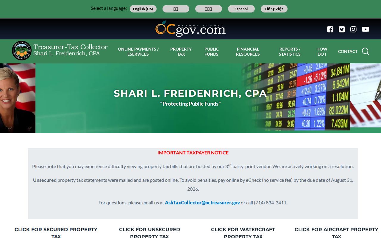 Orange street directory county property tax search